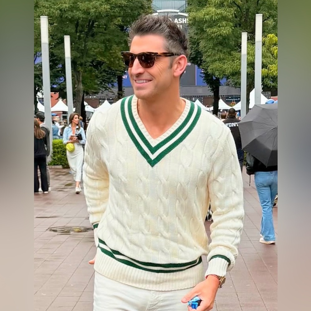 Polo by Ralph Lauren Ivory and Forest Green Knit